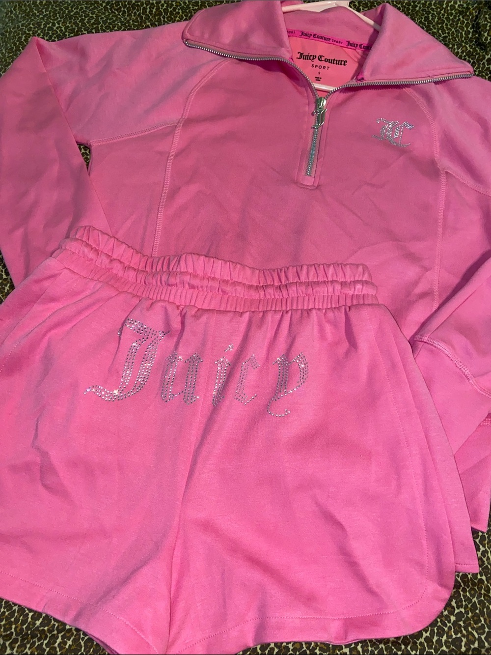 Short Set Y2K style rhinestoned Juicy Couture
